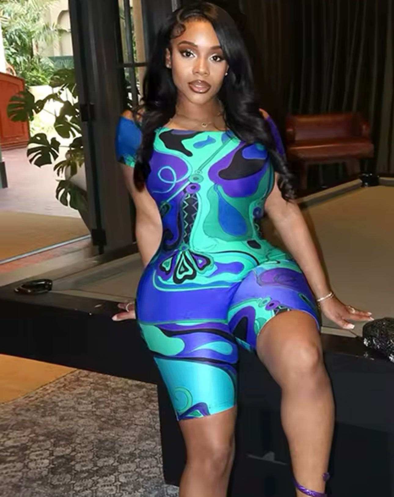 Blue Abstract Jumpsuit
